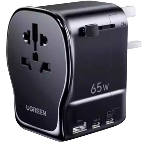 Адаптер универсальный для путешествий UGREEN S550 (55001) 65W Universal Travel Adapter. Цвет: черный