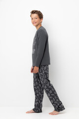 пижама  для мальчика  КБ 2832/серый гранит,дино друзья