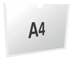 Карман настенный А4 самоклеящийся горизонтальный Пэт 0,3 мм (прозрачный скотч)