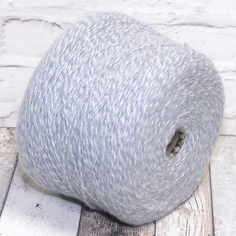 Бэби сури альпака с люрексом LUXSURI 180 бело-голубой с серебром