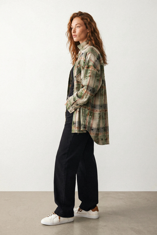 Рубашка в клетку, зеленая