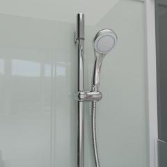 Душевая кабина квадратная 70х70, распашная дверь, стеклянная, профиль белый