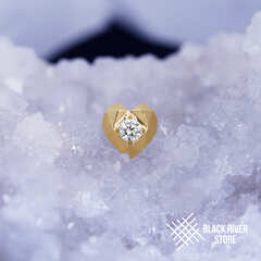 Heart Faceted Crystal PVD Yellow