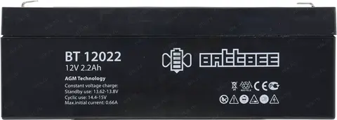 Аккумуляторная батарея Delta (Battbee BT) BT 12022 12В/2,2Ач, клемма F1 (179х35х61мм (67мм); кг; Срок службы 3лет; Гаран