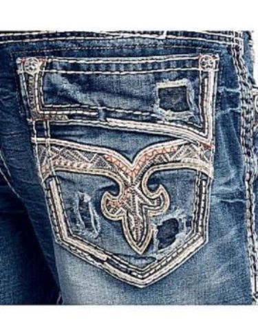 Rock Revival | Джинсы мужские CYCLAMEN J201 STRAIGHT RP2460J201 задний карман лилия