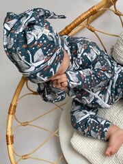 Комбинезон Mjölk Sleep and Play Лебеди, на манжетах