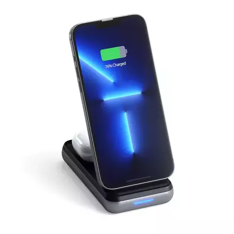 Беспроводная зарядка Satechi Duo Wireless Charger Stand Space Gray 10000mAh