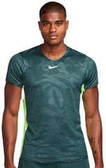 Футболка теннисная Nike Court Dri-Fit Advantage Printed Tennis Top - deep jungle/lime blast/white