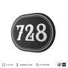 Номерок на дверь квартиры 728, для кабинета, офиса, шильдик 9 х 7 см, черный, Айдентика Технолоджи