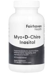 Fairhaven health, мио-инозитол и D-хиро-инозитол, 120 капсул