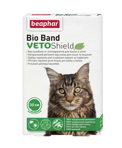 Beaphar Bio Band Veto Shield ошейник для кошек и котят от блох на нат. масл. на 4 месяца 35 см
