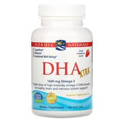 Nordic Naturals, Экстра ДГК, клубника, 1000 мг, 60 мягких таблеток