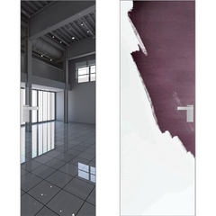 Скрытая дверь Invisible 1M кромка матовая снаружи зеркало внутри под окраску