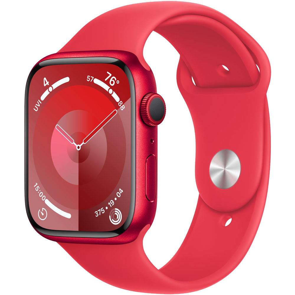 Часы Apple Watch Series 9 GPS 45mm (PRODUCT)RED Aluminium Case with  (PRODUCT)RED Sport Band (Красные) - цена 0.0 ₽.