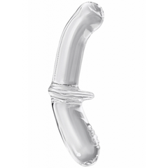 Стеклянный фаллоимитатор Satisfyer Double Crystal (20×5,5 см) прозрачный