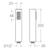 Ramon Soler 4716PR Душевая лейка прямоугольная 1 режим ABS хром
