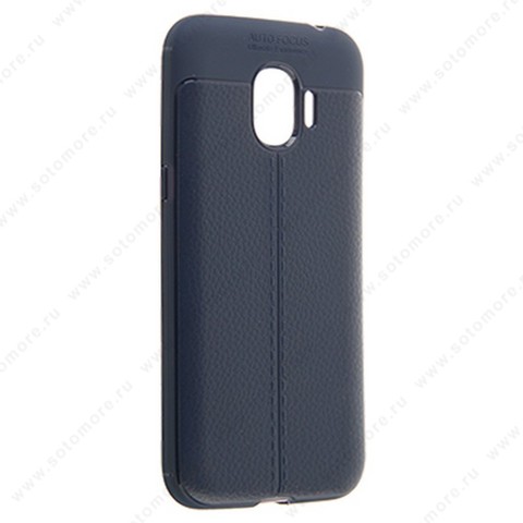 Накладка Carbon 360 силиконовая с кожаными вставками для Samsung Galaxy J2 J250 2018 синий
