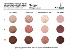 S-gel 44 коричневый, краситель концентрат универсальный пищевой 20мл