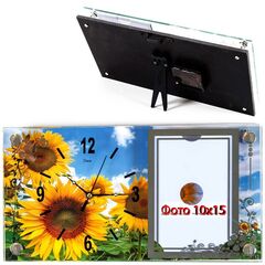 Часы 21 Bek настенно-настольные 1732-681"Подсолнухи в поле"