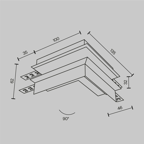 Комплектующие для встраиваемой трековой системы Maytoni Accessories for tracks exility TRA34CO-42W