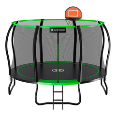 Батут каркасный с защитной сеткой  366 см для взрослых и детей Jump Power 12 ft Pro Stable Point Green