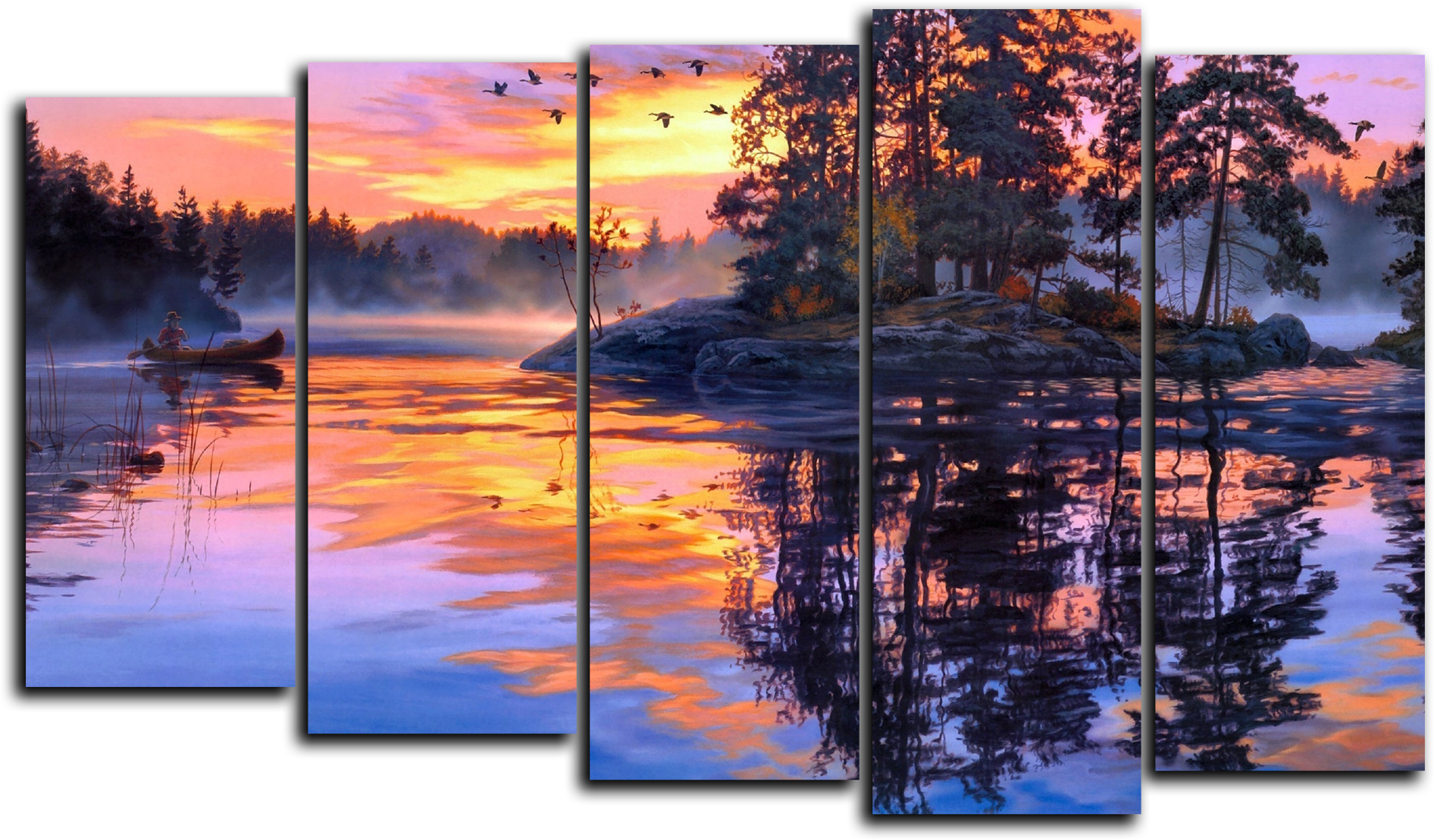 Природа Модульная картина "Закат в отражении" М449.png