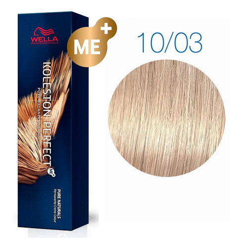 Wella Koleston Pure Naturals 10/03 (Яркий блонд натуральный золотистый Пшеница) - Стойкая краска для волос