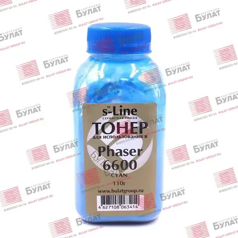 Тонер БУЛАТ s-Line Xerox Phaser 6600 (Голубой, банка 110 г)