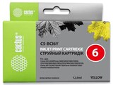 Картридж струйный Cactus CS-BCI6Y желтый (12мл) для Canon S800, S820, S900, S9000, i550, i560, i860, i865, i905D, i950S, i960x, i965, i990, i9100, i9950, JX500, MP750, MP760, iP600D, iP3000, iP600D, iP8500, BJC-8200