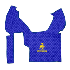 Ковры CHENGLONG (экокожа, синий, синий кант, желтая вышивка)