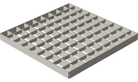 Решетка водоприемная Gidrolica Point РВ-28,5.28,5 — ячеистая стальная оцинкованная, класс B125
