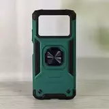 Противоударный чехол Strong Armour Case с кольцом для Poco X4 Pro (Зеленый)