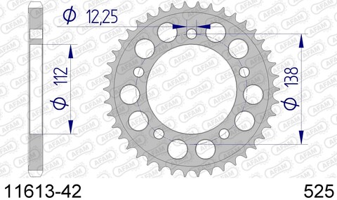 11613-42 Afam, звезда задняя Honda CB CBR 600, HONDA VTR 1000, 525