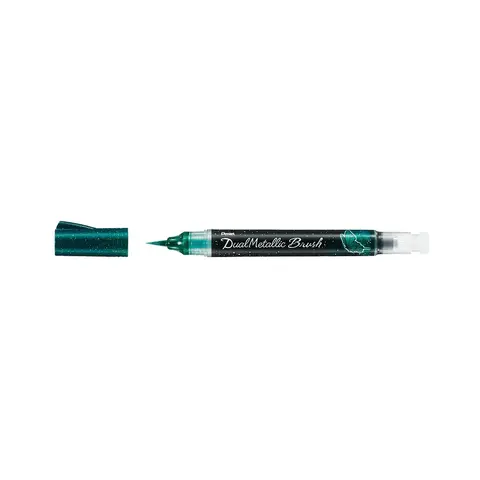 Pentel Dual Metallic Brush (Green + metallic blue)
