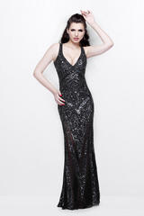 Julia 12088 Черное платье длинное, расшитое пайетками и бисером, спина открытая, элегантный шлейф