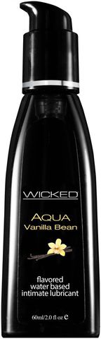 Лубрикант с ароматом ванильных бобов Wicked Aqua Vanilla Bean - 60 мл.