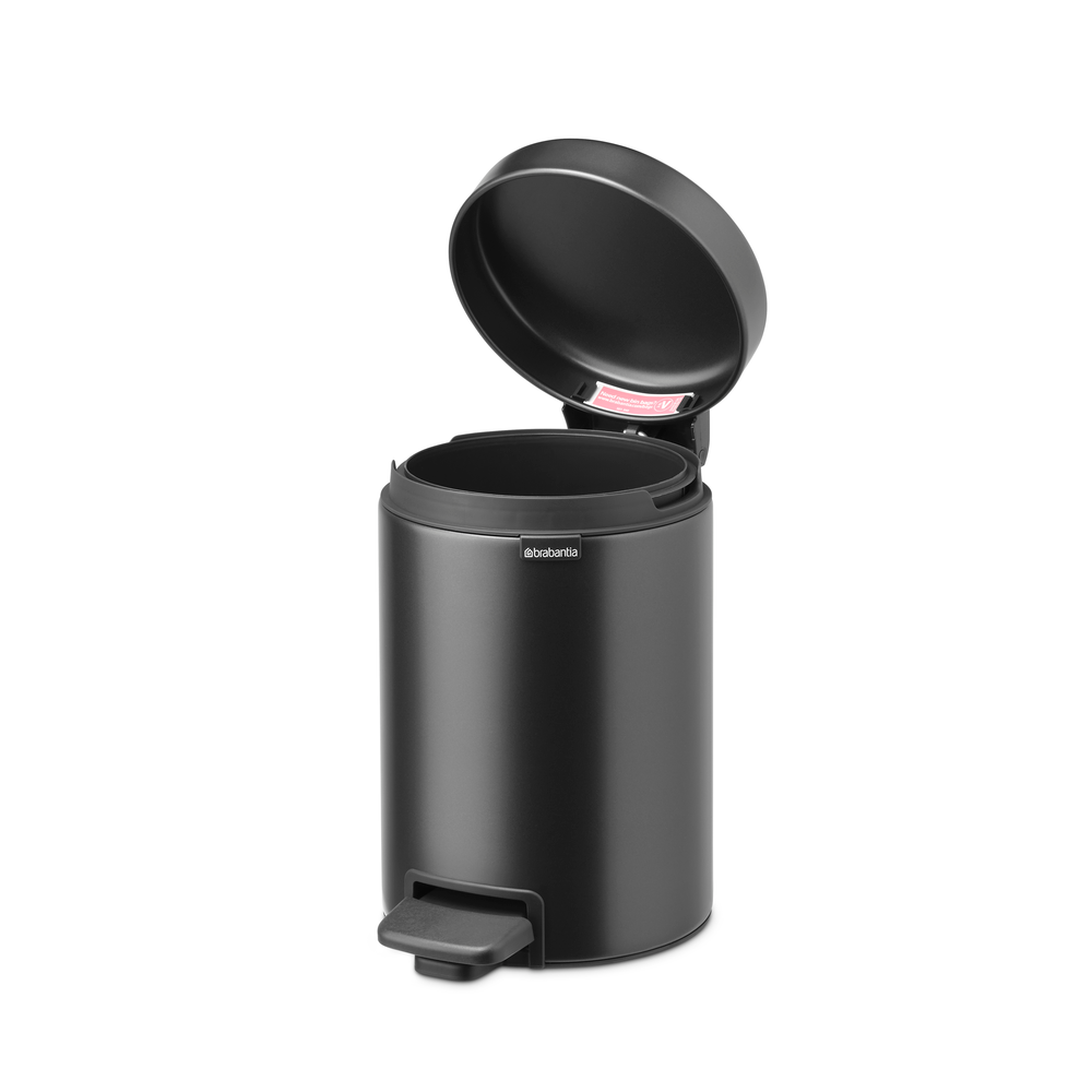 Мусорный бак newIcon с педалью (3 л), Темно-серый, арт. 233449 - фото 3