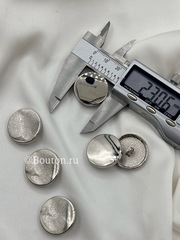 Пуговицы плоские металлические серебристые глянец