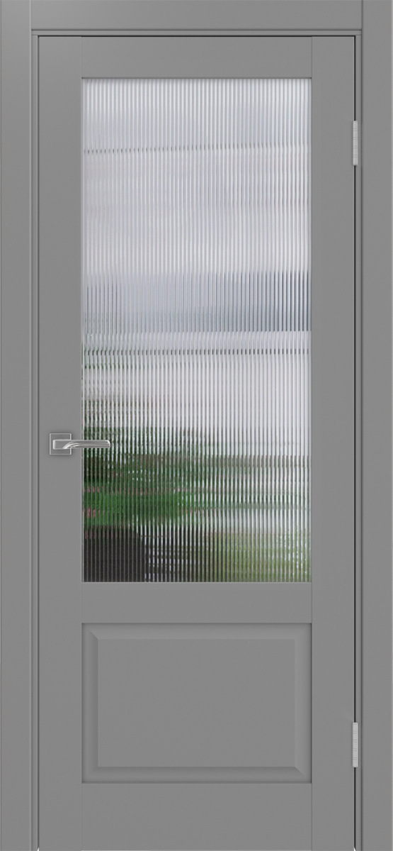 Дверь межкомнатная Оптима Порте Тоскана 640.21 ОФ3, цвет серый, экошпон, стекло мору