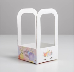 Коробка-переноска для цветов «Единорог»