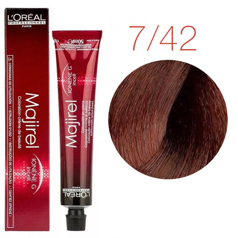 L'Oreal Professionnel Majirel 7.42 (Блондин медно-перламутровый) - Краска для волос