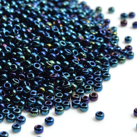 8/0 RR-0452 Бисер круглый Миюки /Miyuki round 8/0 Metallic Dark Blue Iris