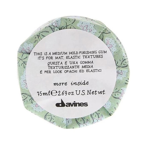 Davines MORE INSIDE: Эластик-гель для матовых подвижных текстур (Medium Hold Finishing Gum)