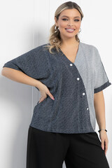 Блуза Миланья (сине-белая) Б12845-27М LT Collection