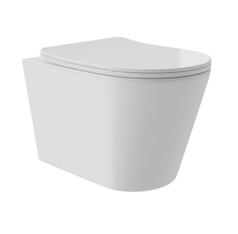 Aqueduto CONE Plus CONT0210 Унитаз подвесной 520*365 безободковый, Tornado, сиденье с микролифтом, белый глянцевый