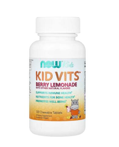 NOW Foods Kids, Kid Vits™, детские витамины, со вкусом ягодного лимонада, 120 жевательных таблеток