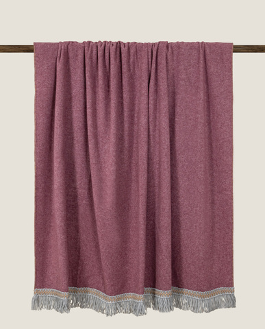 Плед 160х200 Frati Home Soft Bamboo Granata гранатовый с тесьмой Rousseau