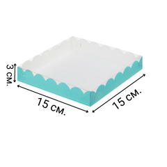 Коробочка для печенья 15х15х3 см мята