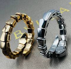 Кольцо ЗМЕЯ-SERPENTI одинарное с камнями на голове lux качество VGOLD цвет белое/розовое золото