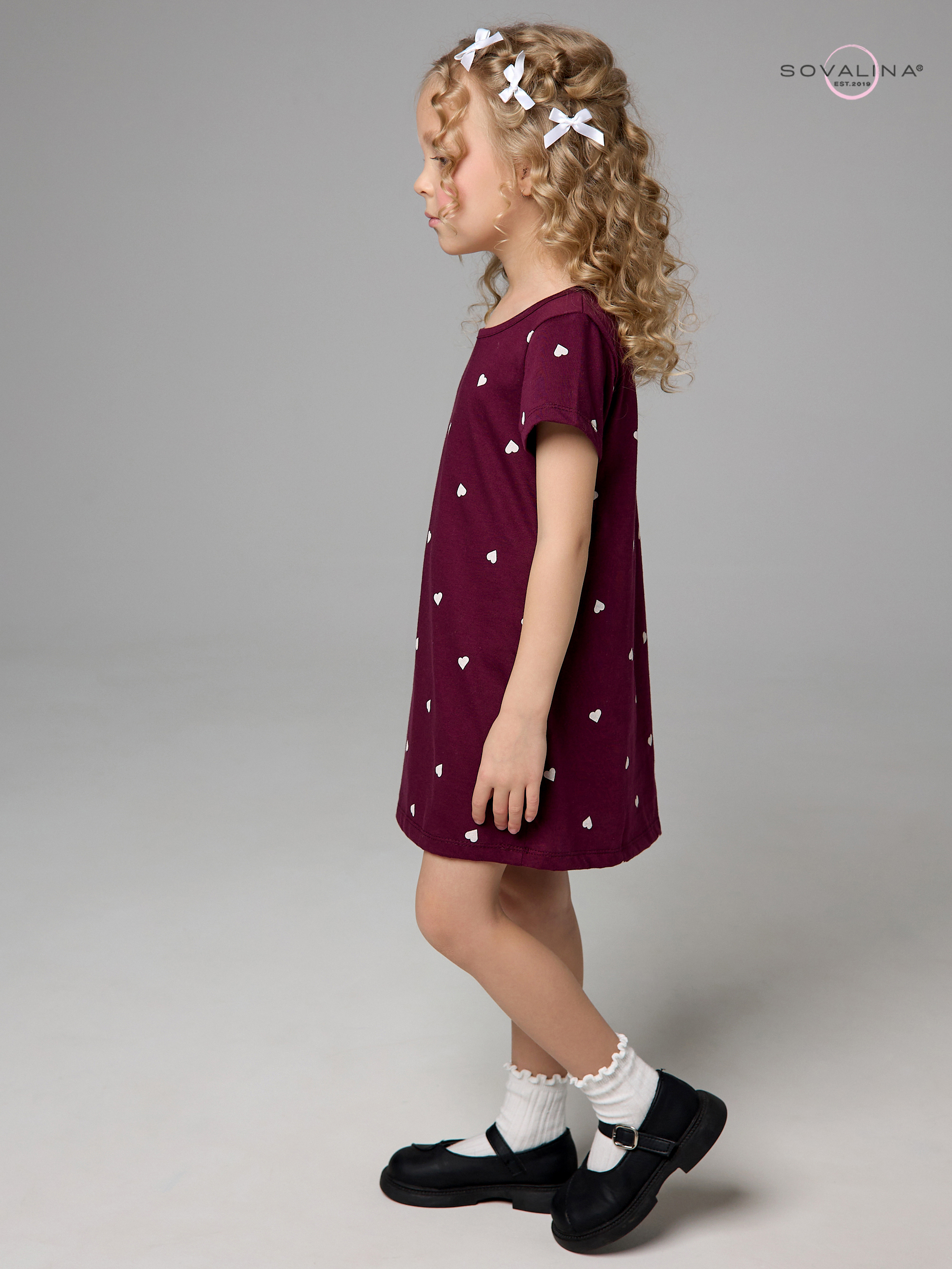Платье Home сердца бордовые